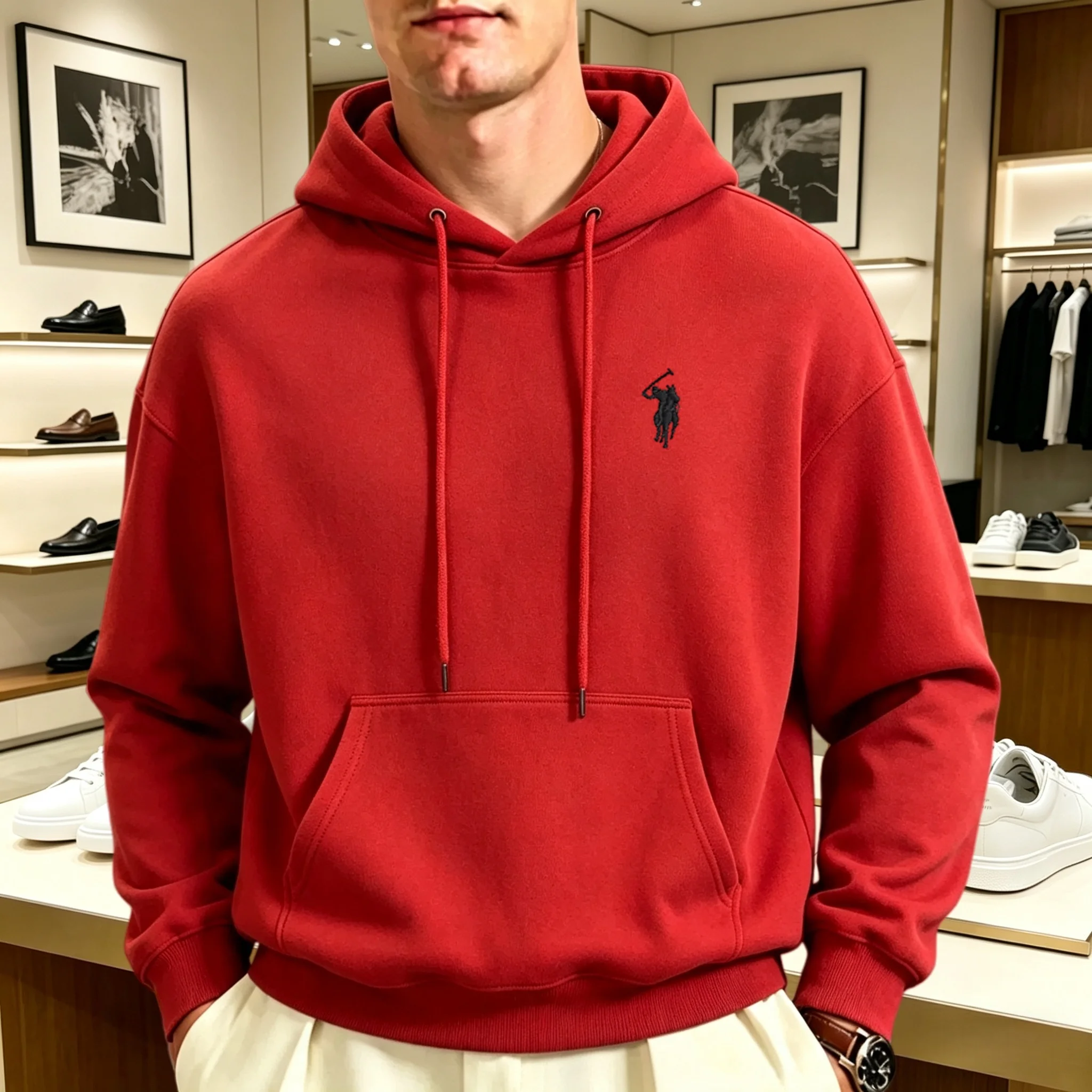 2026 schwergewichtiger koreanischer Stil lockerer Kapuzenpullover für Männer und Frauen, langärmelig, Herbst, hochwertige Marke, bestickter Boutique-Pullover – Detail 19