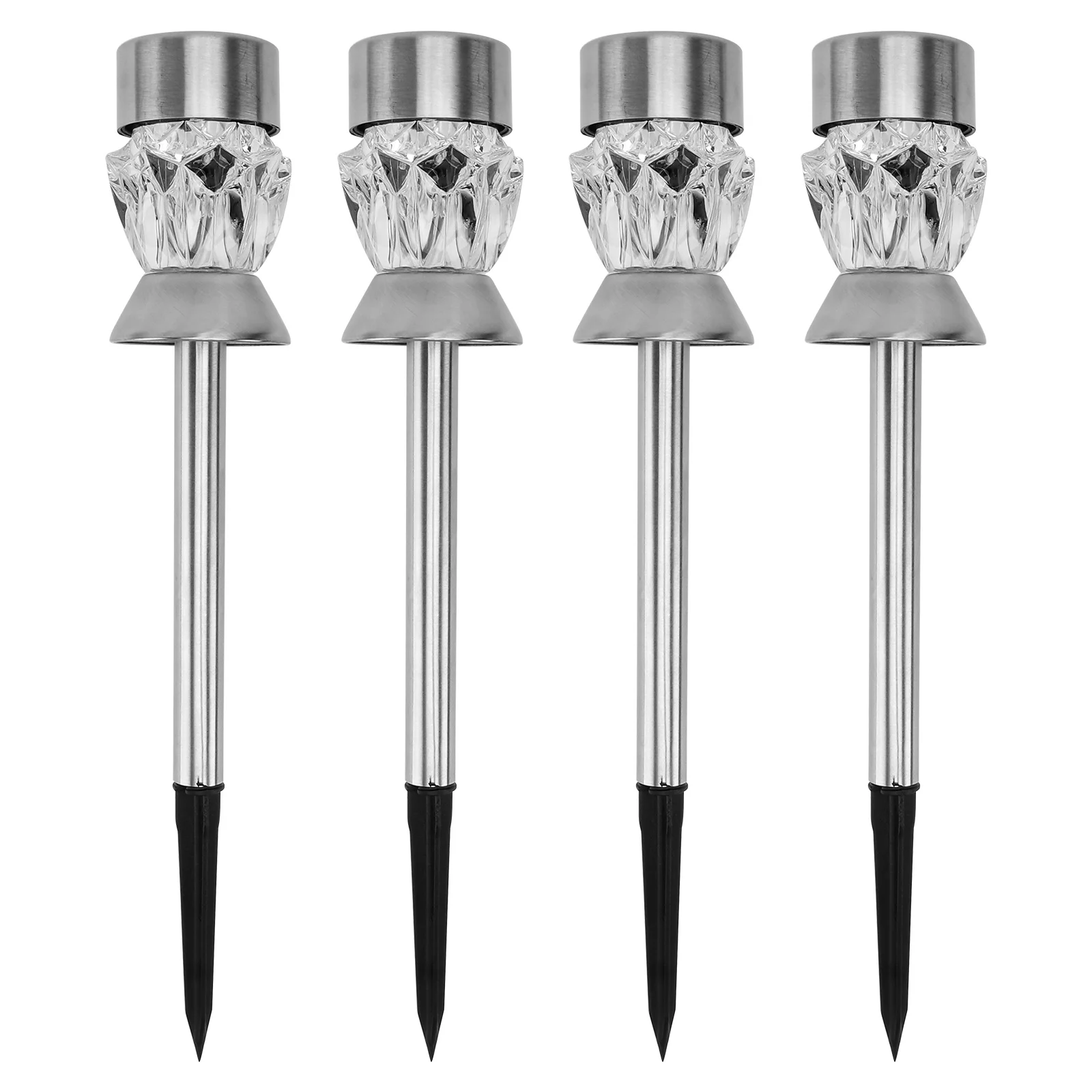 

4pcs Solar Color Changing Diamond Lamp Waterproof Ground Insert Lights For Garden Yard Lawn Outdoor Decorative Lighting