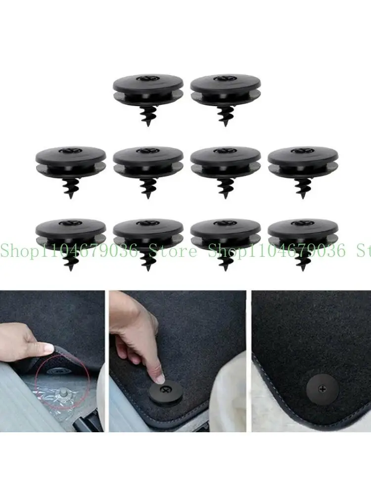 652F 10pcs Auto Fastener Floor Mat Buckle Anti-skid Fastener Clips Carpet Fixed Clamp