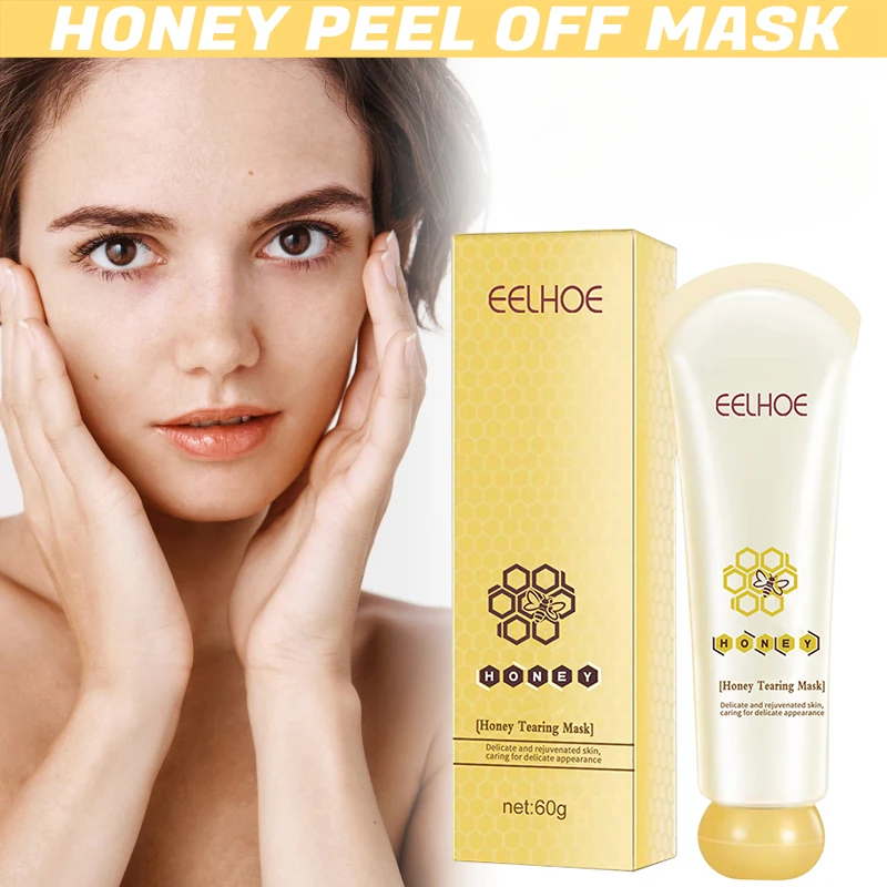 Honey Tearing Mask Shrinks Pores Peel Off Mask Deep Clean Remove Dead Skin Blackhead Oil Control Pores Facial Whitening Mask