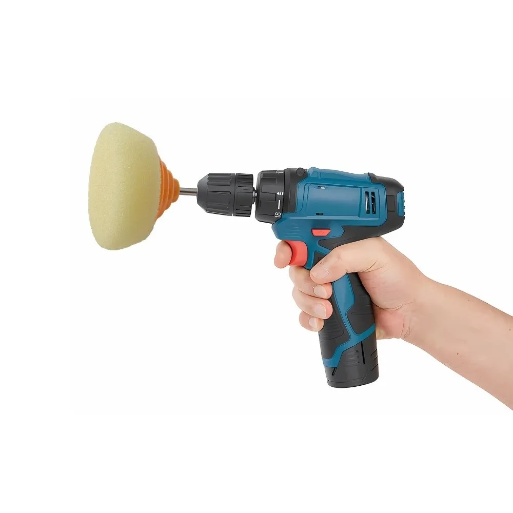 Foam Drill Polishing Pad Metal Shank Round Shape Foam Buffing Pad Drill Attachment Soft Sponge Sponge Polishing Wheel