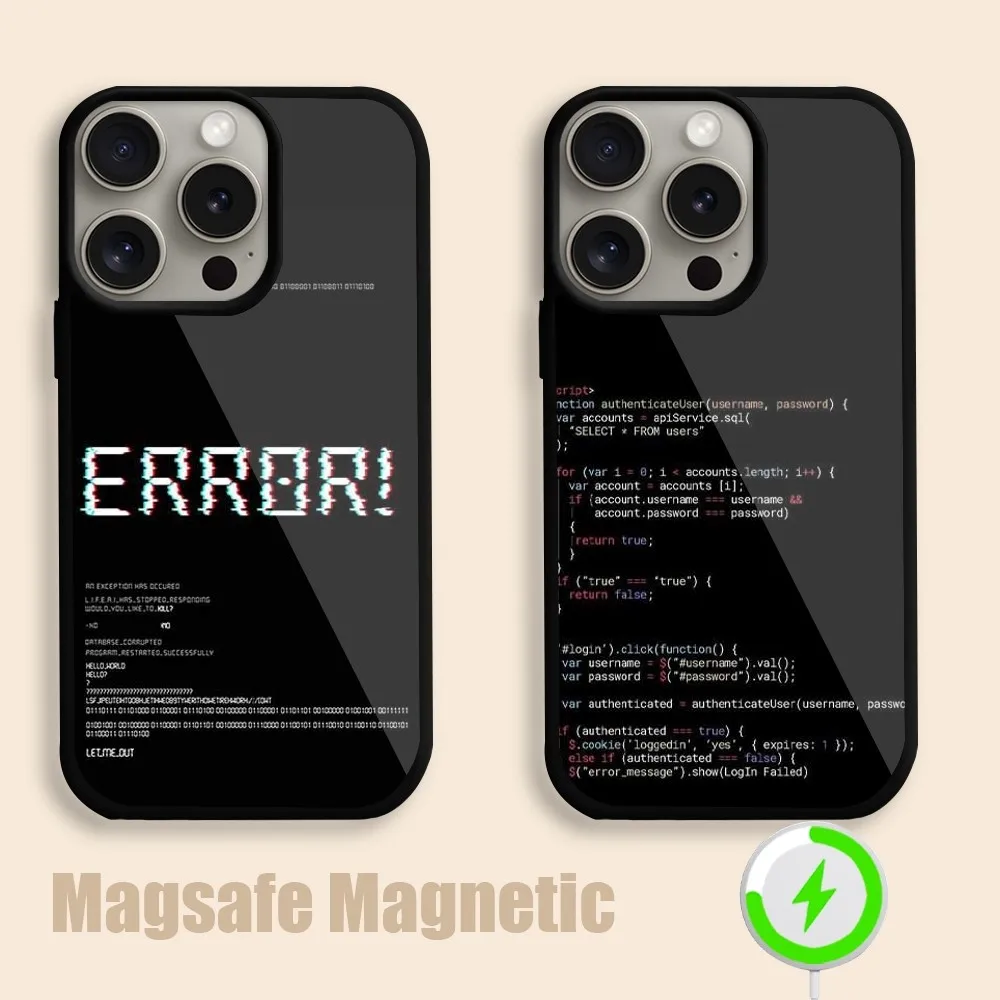 The Code design programmer  Phone Case For iPhone 15 14 13 12 11 Pro Max Plus Magsafe Magnetic Wireless Charging Cover