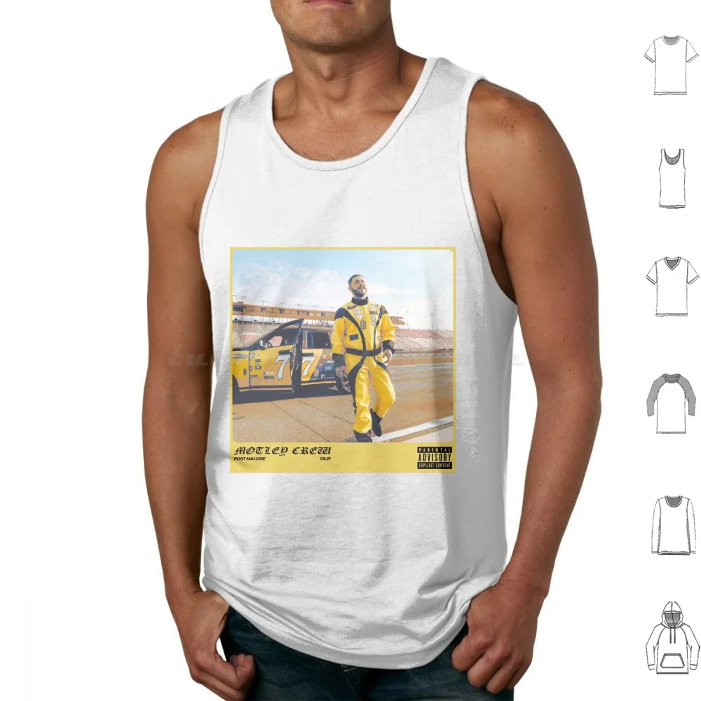 Rapper Racer Poster Tank Tops Vest Sleeveless Crews Yellow Malones Motley Posts Album Race