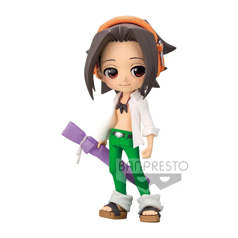 Bandai Genuine Q Posket SHAMAN KING Yoh Asakura Anime Action Figure Toys for Boys Girls Kids Gifts Collectible Model Ornaments