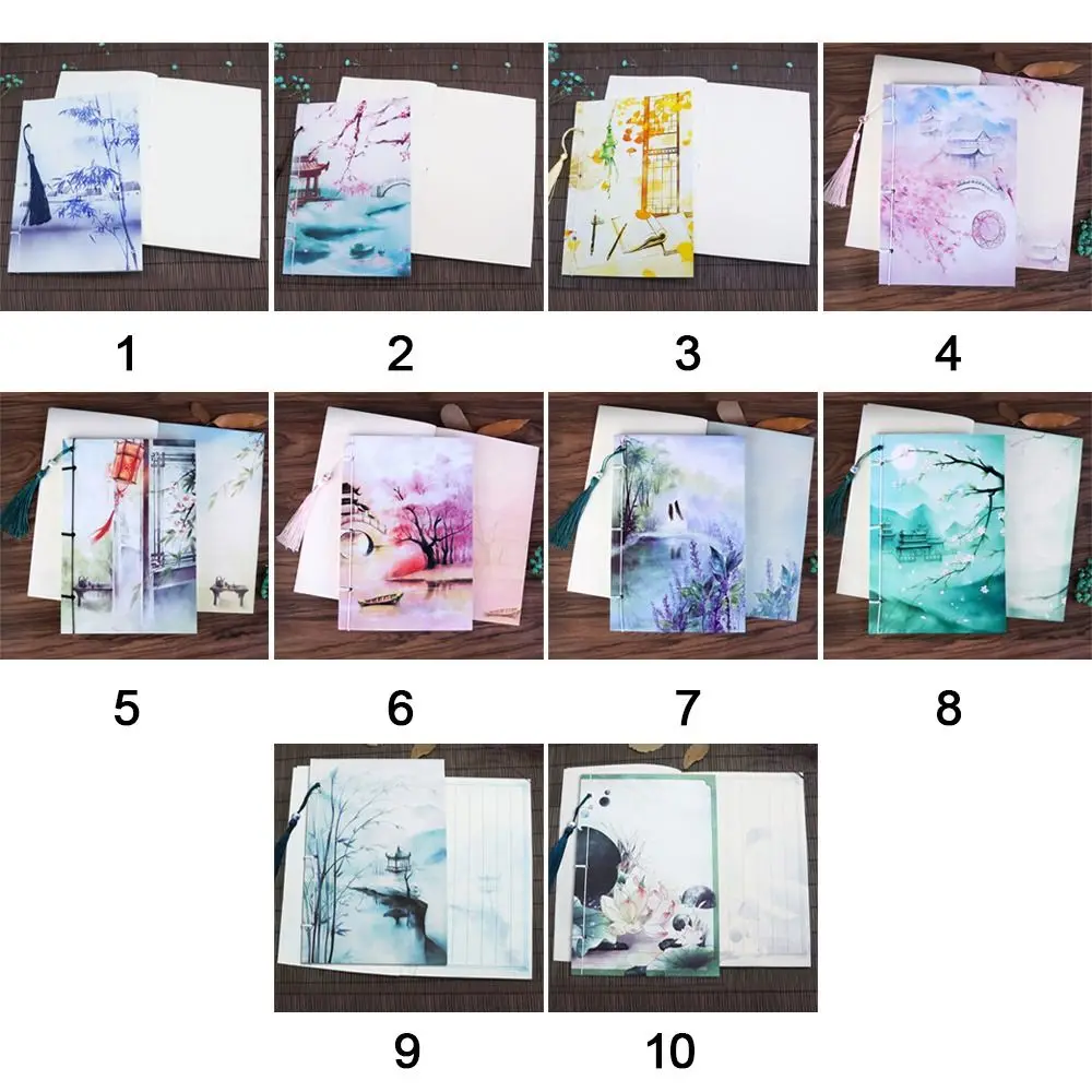 Chinese Style Wire-bound Notebook Handmade Vintage Original Tassel Diary Note Book Sketchbook Journal Notepad Office Stationery