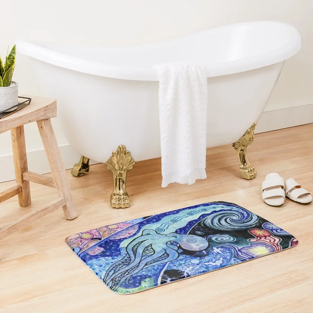 Octopia - octopus in mystical outer space Bath Mat Living Room Rugs Bath Rugs Carpet Carpet Carpet Mat