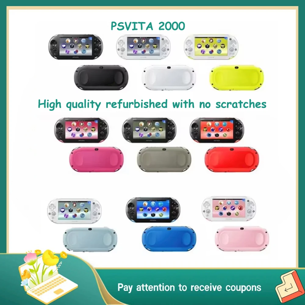 High Quality Refurbished Without Scratches PSVITA 2000 Handheld Game Console Unlocked PKGj Store & Adrenaline PS Vita Slim