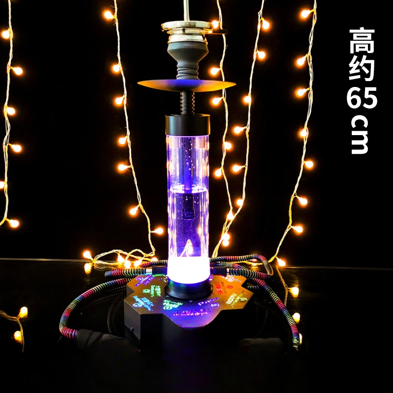 Bar KTV with light hookah complete set, bar game style pot, colorful with light dual tube