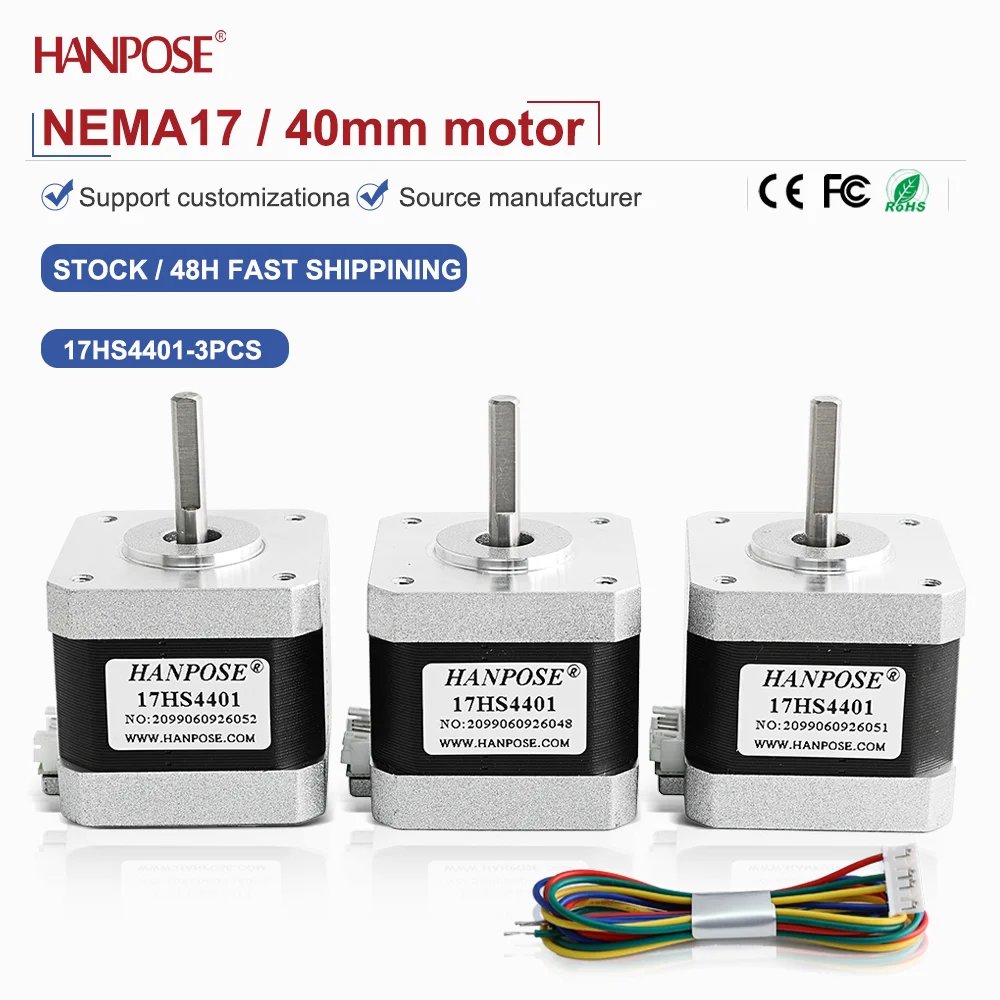 

NEMA17 3 шт. 17HS4401 шаговый двигатель 2,3 В 1,5 А двухфазный четырехпроводной аксессуар для 3D-печати двигатель производитель прямые продажи NEMA17
