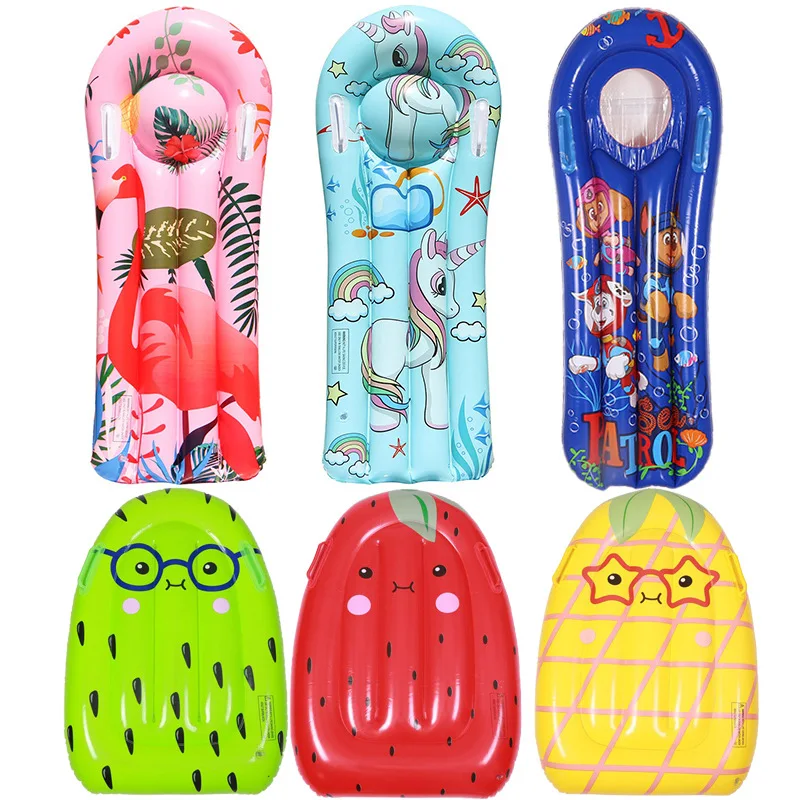 

Summer Toy Surfboard Children Inflatable Floating Row Color Unicorn Fruit Pattern Play Water Toys Pool Party Swimming Practice