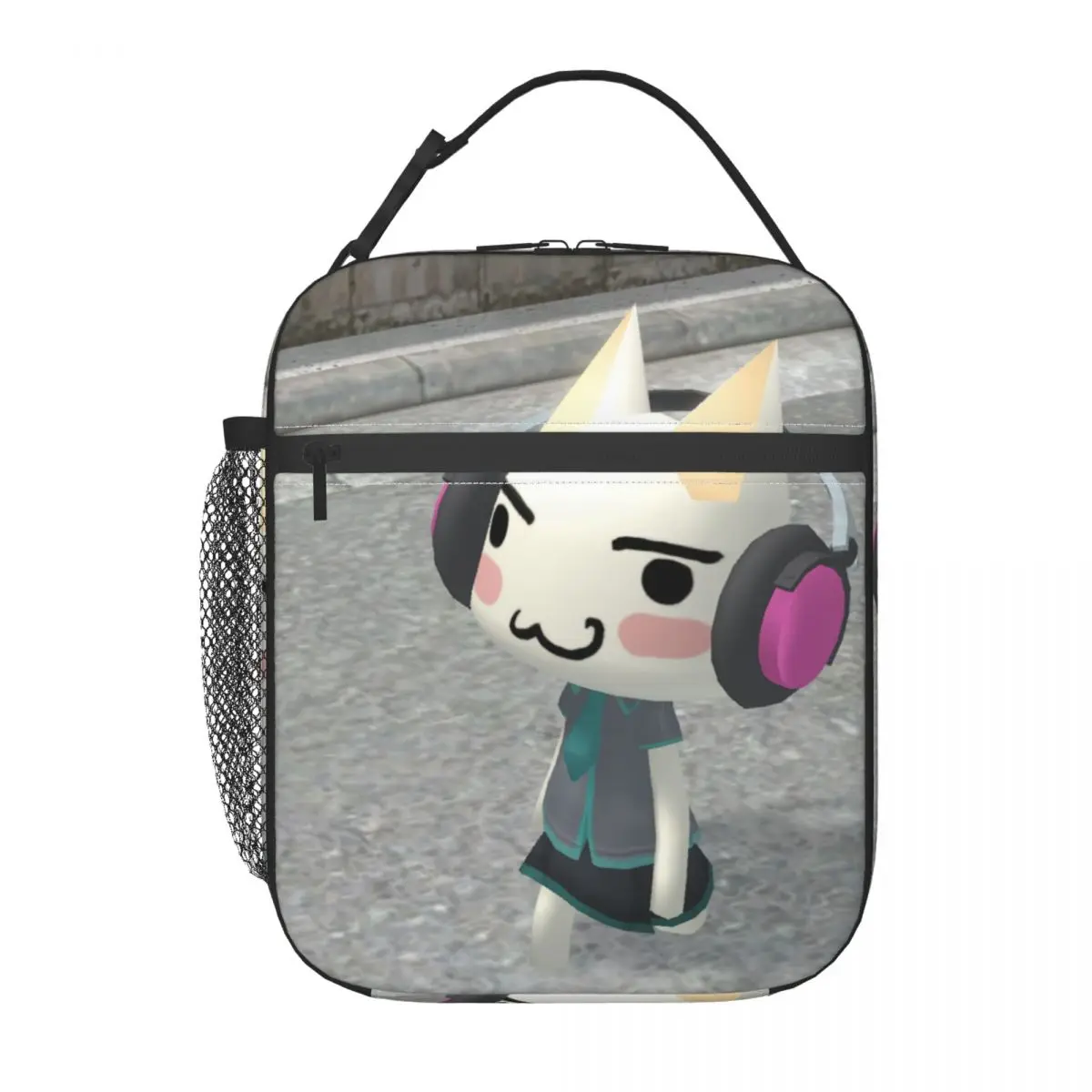 Toro Inoue Cat Listening To Music Insulated Lunch Tote Bag Women Cartoon Resuable Cooler Thermal Bento Box Work School Travel