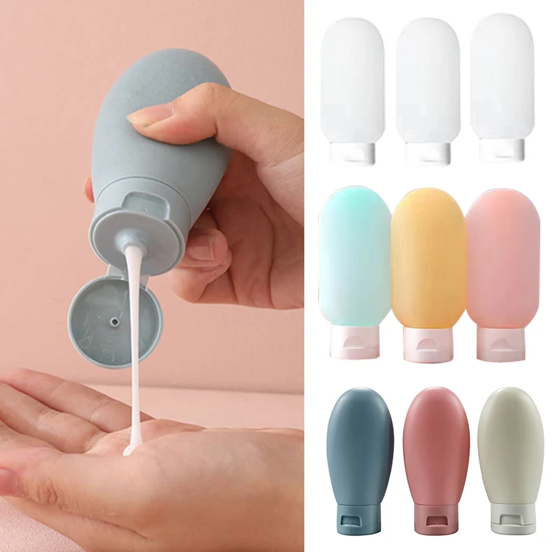 3pcs/set Empty Bottle Travel Cosmetic Refillable Bottle Portable Plastic Liquid Shampoo Container Squeeze Tube Spray Bottle