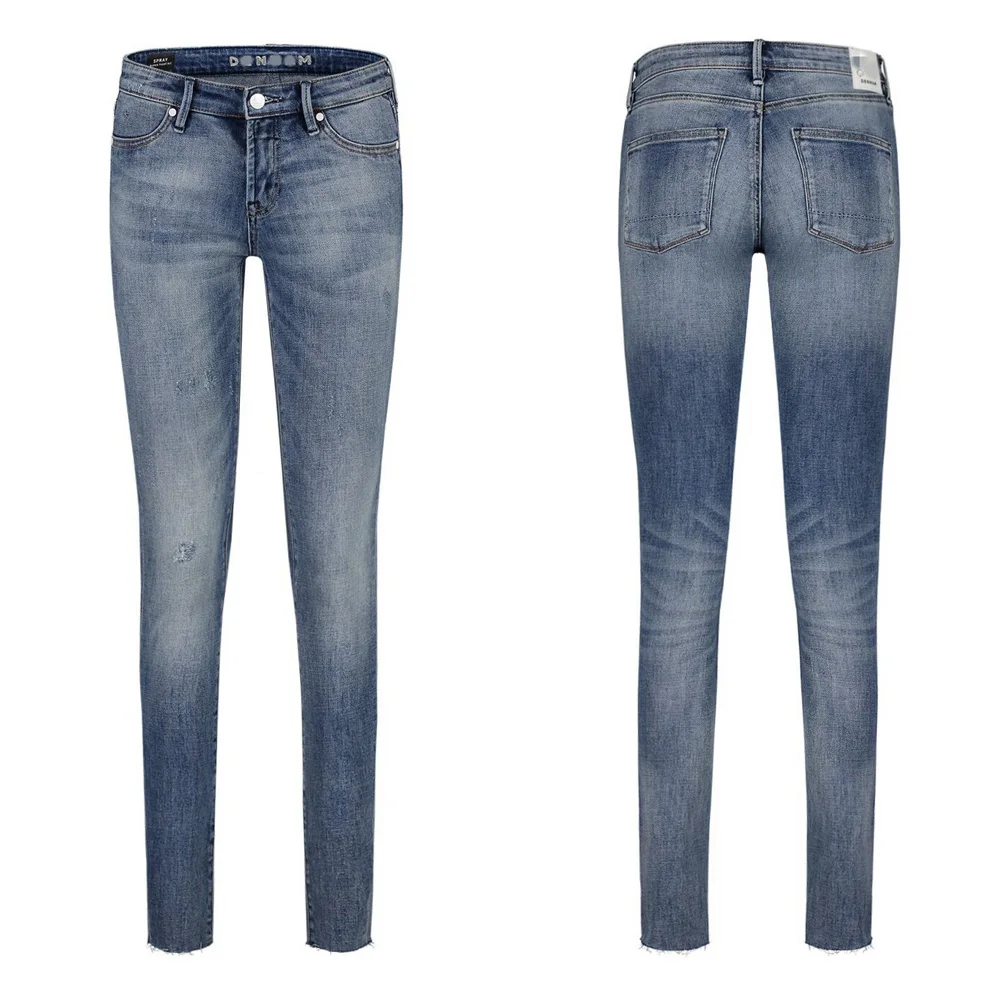 

Candiani Italian Denim Fabric Women's Slim Fit Jeans Crop Stretchy Faded l Waist Cotton Stretch Denim Spring Autumn