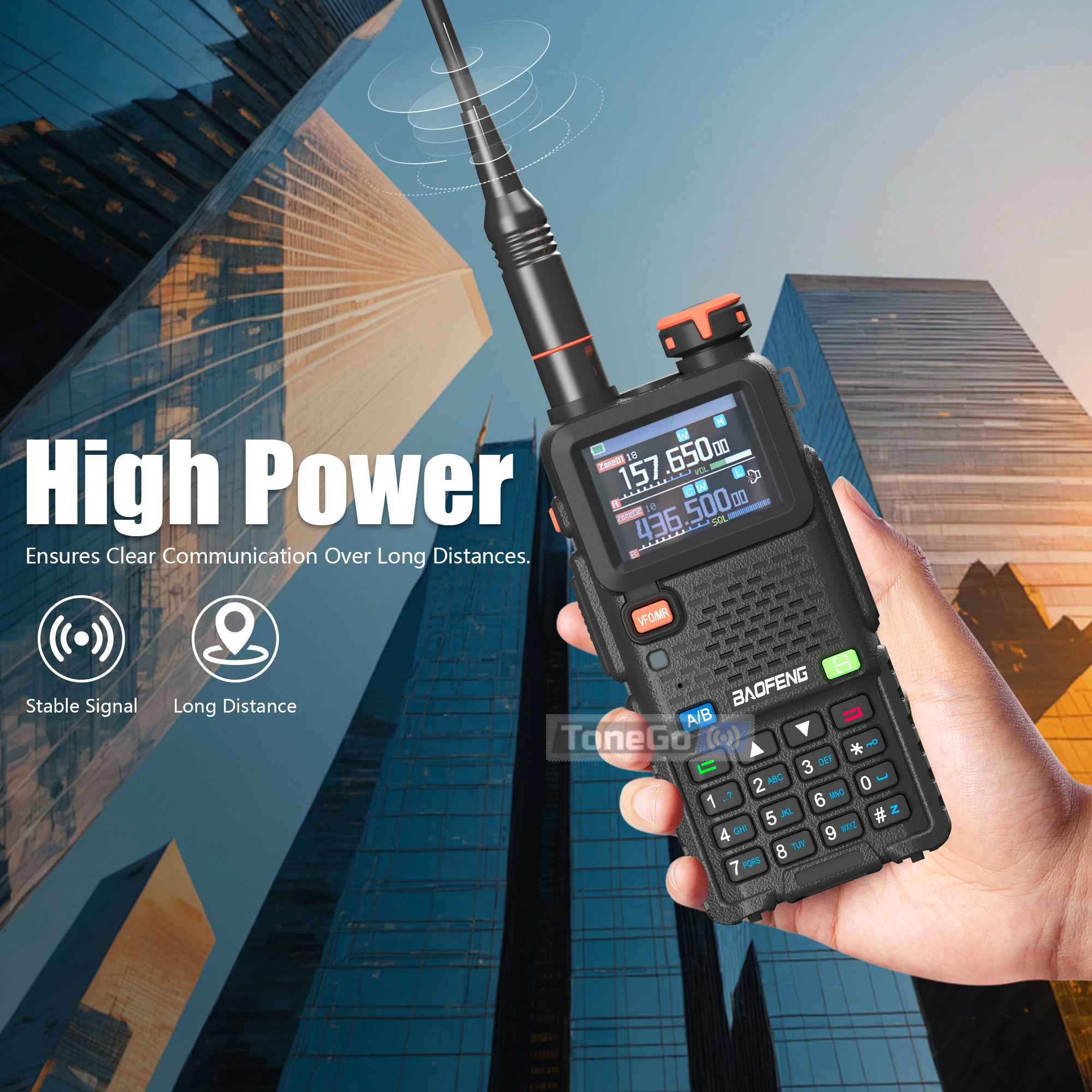 1/2PCS UV-5RH Pro GPS Walkie Talkie Baofeng 10W Long Range AM FM Wireless Frequency NOAA 640 CH DTMF Man Down Upgrade of UV-5RM