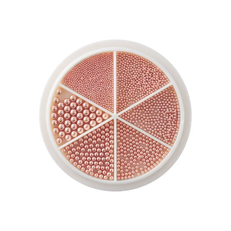 Mini Small Stainless Steel Caviar Beads Nail Art Decorations Silver Rose Gold Micro Ball Charm Gel Polish Tips Nail Supplies