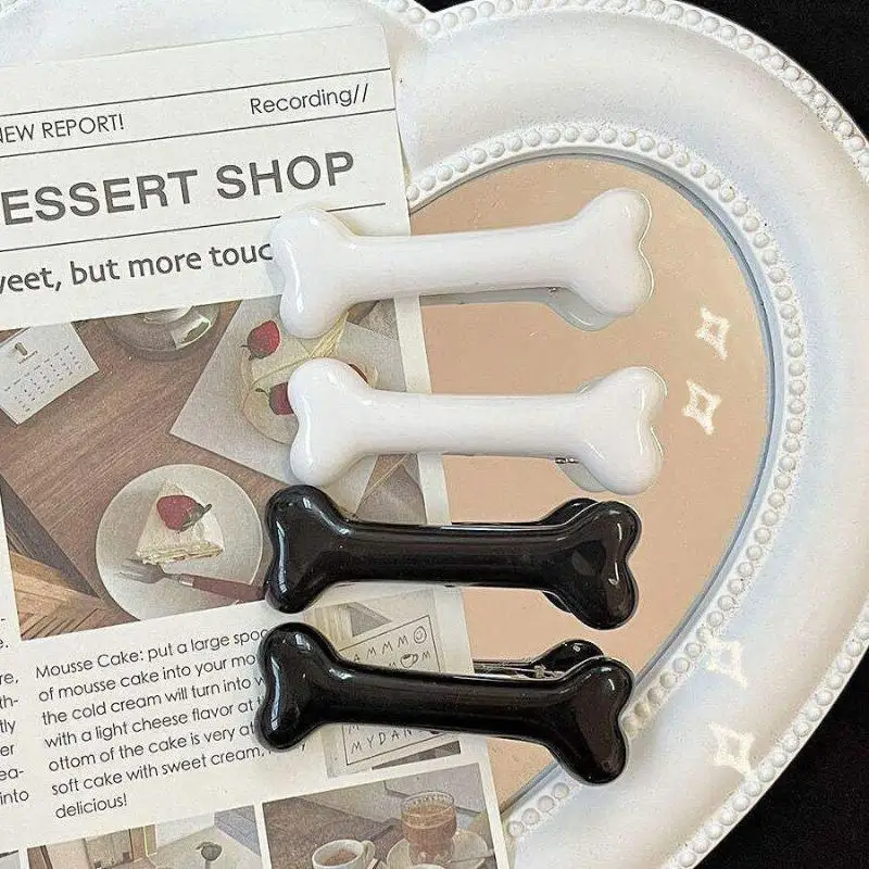 Knochen-Haarnadeln, Modische Niedliche Haarspangen für Frauen und Mädchen, Lebendige Hundeknochen-Haarklammern, Seitenhaarnadeln, Haaraccessoires – Detail 10
