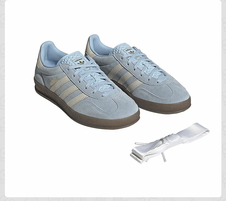 Adidas Originals JI2717 Damen-Skateschuhe, hellblau, niedrig geschnitten, Wildleder, klassische 3 Streifen, Gummisohle, lässige Retro-Sneaker – Detail 5