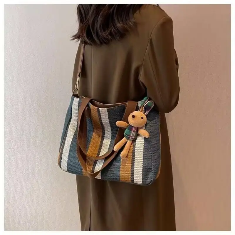 New Fashion Designer Luxury Bag Hand Bag High Quality Casual Women Tote Large Capacity Shoulder Bag Female Purses Canvas Handbag