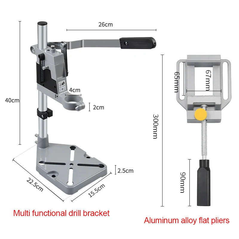 Multi-function Electric Drill Stand Woodworking Drilling Positioning Table Bench Drill Holder Mini Vice Pliers Bench Clamp