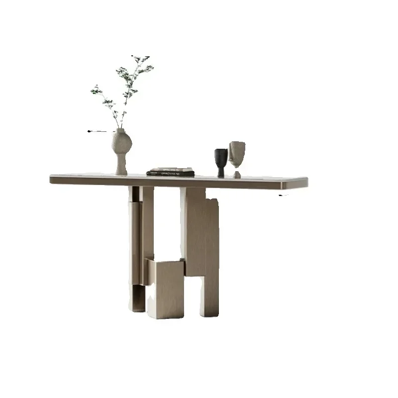 

Italian rock slab entrance table against the wall narrow side corridor entrance entrance end view table light luxury s