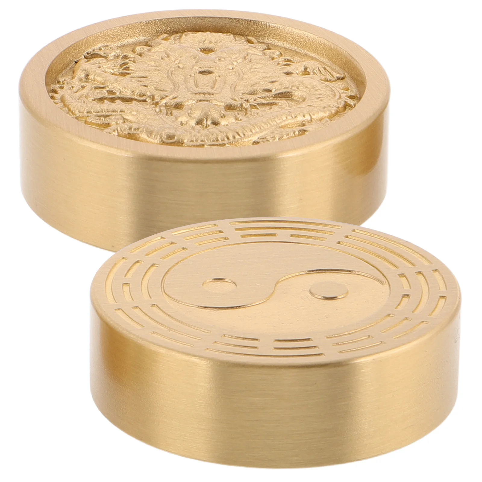 

2 Pcs Brass Paperweight Office Accessory Calligraphy Practice Aid Decorate Desk Ornament Chinese