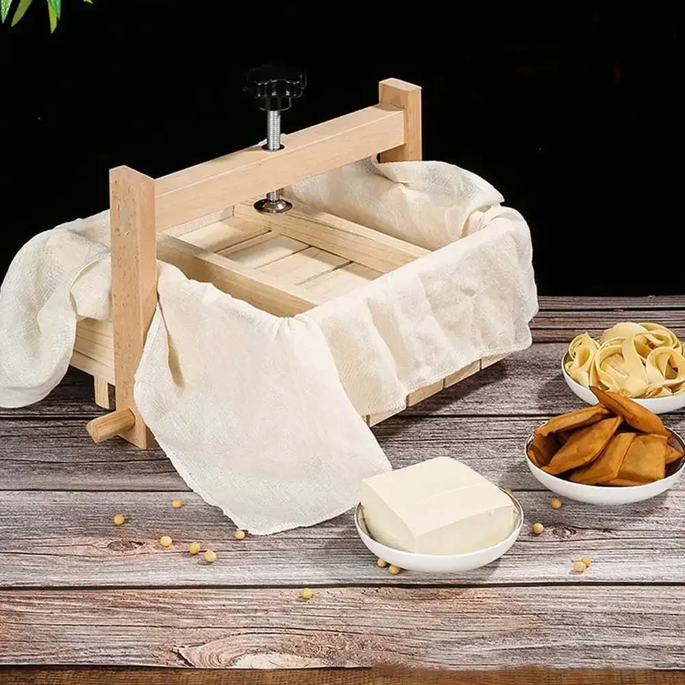Abnehmbares Holzpressformen-Set, DIY Hausgemachter Tofu-Sojabohnen-Käsebereiter, Multifunktionale Küchenwerkzeuge zur Lebensmittelzubereitung