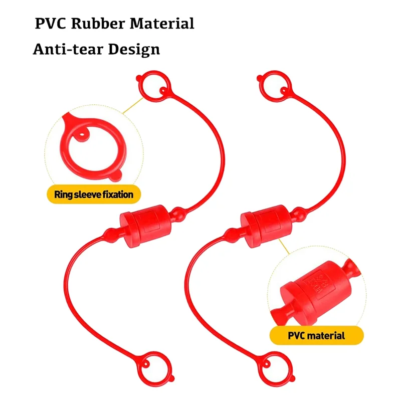 ISO-B 1/4 Hydraulic Quick Coupler Male Dust Cap and Female Plug Cover, Fits Hydraulic Quick Disconnects Coupler