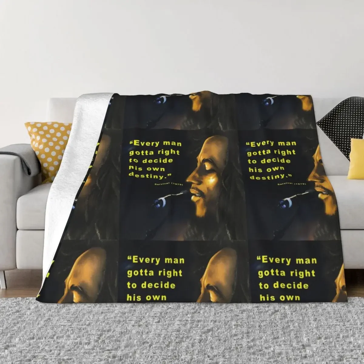 Conscious Bob Marley Vibes Throw Blanket Decoratives Hairy Kid'S Shaggy Blankets