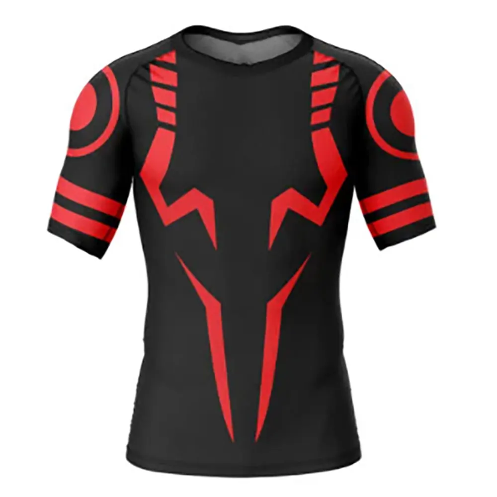 Anime Jujutsu Kaisen Compression T Shirt Men 3D Print Sukuna Breathable Football Fitness Tight Sportswear Quick Dry Riding Tops image 5