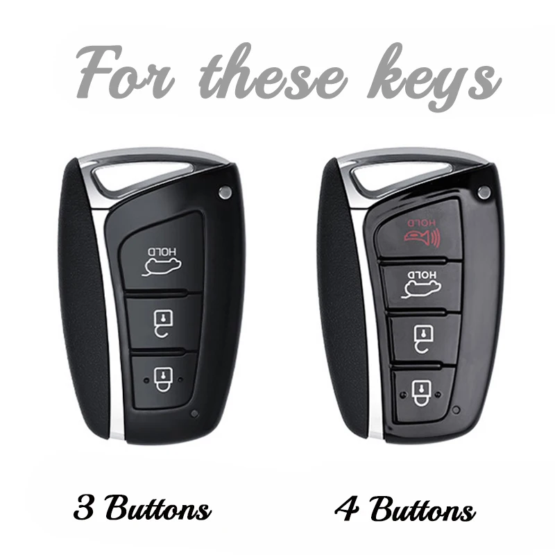 3 4 Buttons Car Key Case Shell for Hyundai Santa Fe Sport Ix45 Equus Centennial Genesis G80 Grandeur Azera 2013-2016 Cover Fob