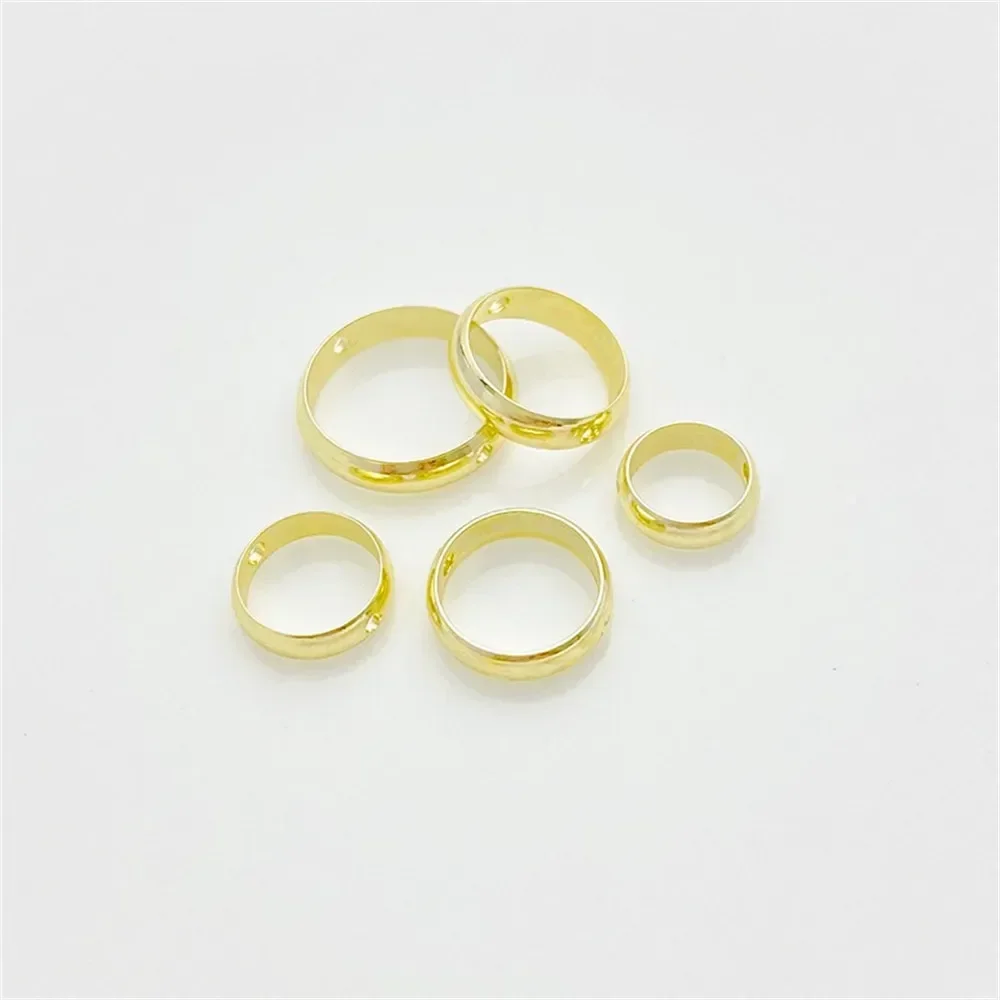 Borsa 14K Oro intarsiato Zirconio Doppia fila Vita piccola Perline Perline Distanziatore Fatto a mano Fai da te Bracciale di perle Collana Accessori di gioielli