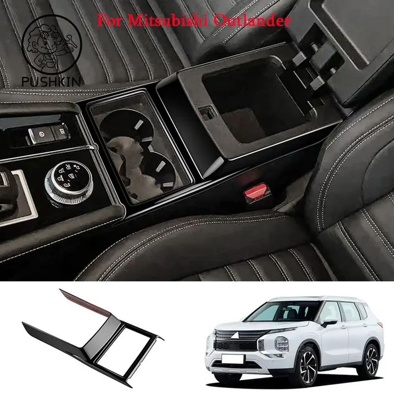 

For Mitsubishi Outlander 2022 23 2024 Accessories Front Seat Water Cup Holder Decoration Panel Cover Trim Interior Styling