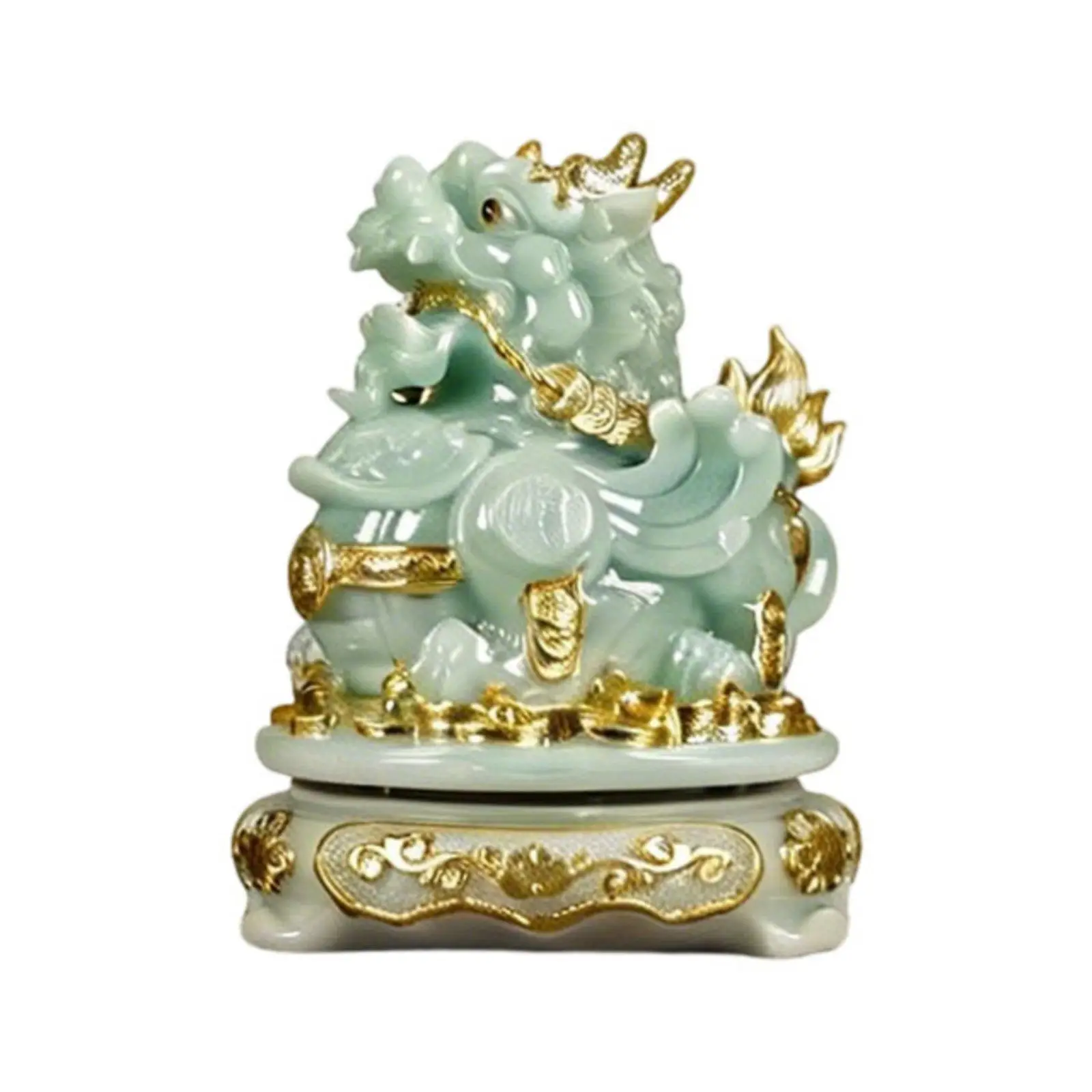 Pixiu Figurine Intricate Feng Shui Animal Statue Luxury Decorative Statuette for Shop Opening Decor