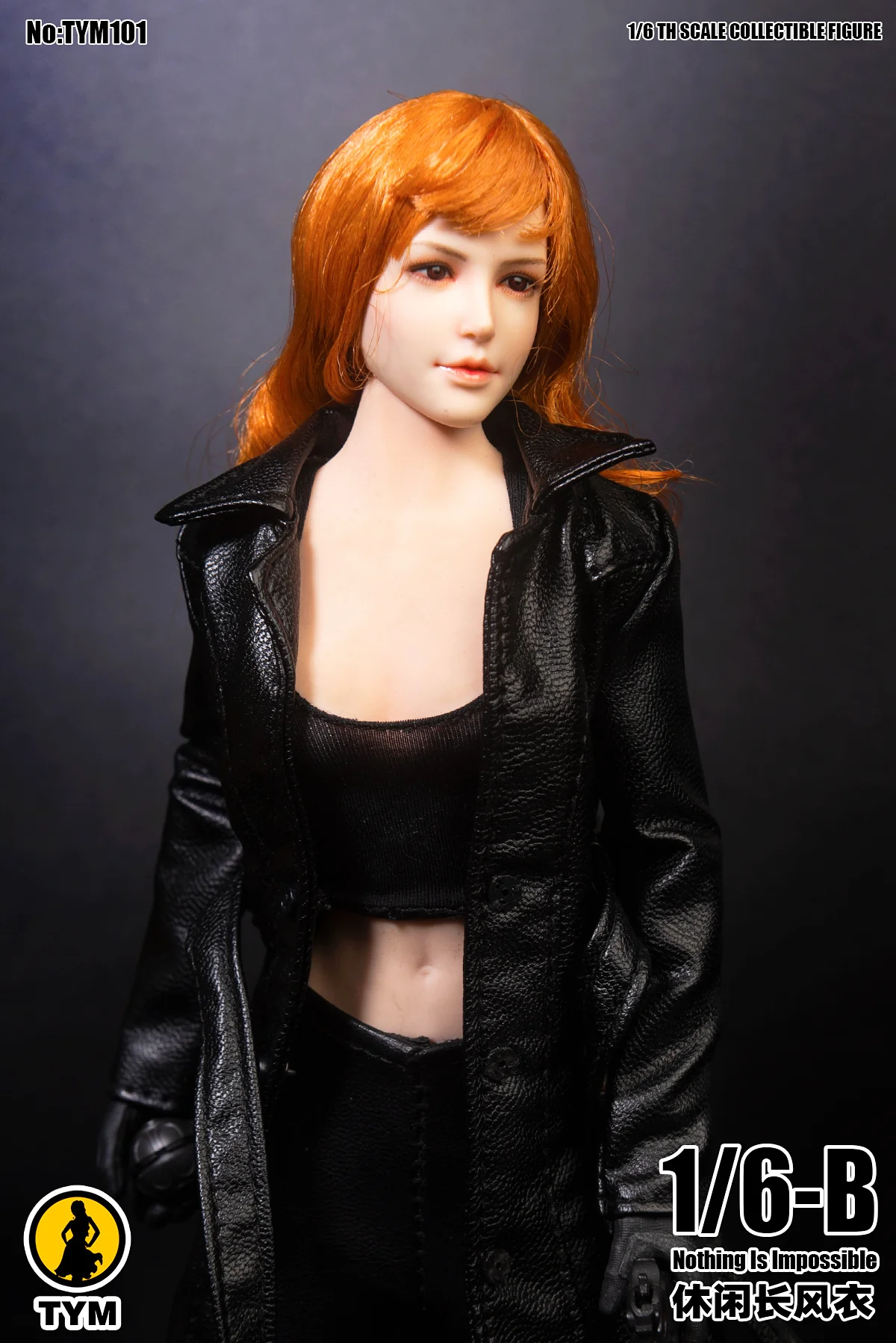 

TYM100/TYM101 масштаб 1/6, плотная женская кожаная куртка, ветровка, длинное/короткое/среднее пальто из искусственной кожи, модель для 12 дюймов, фигурка тела