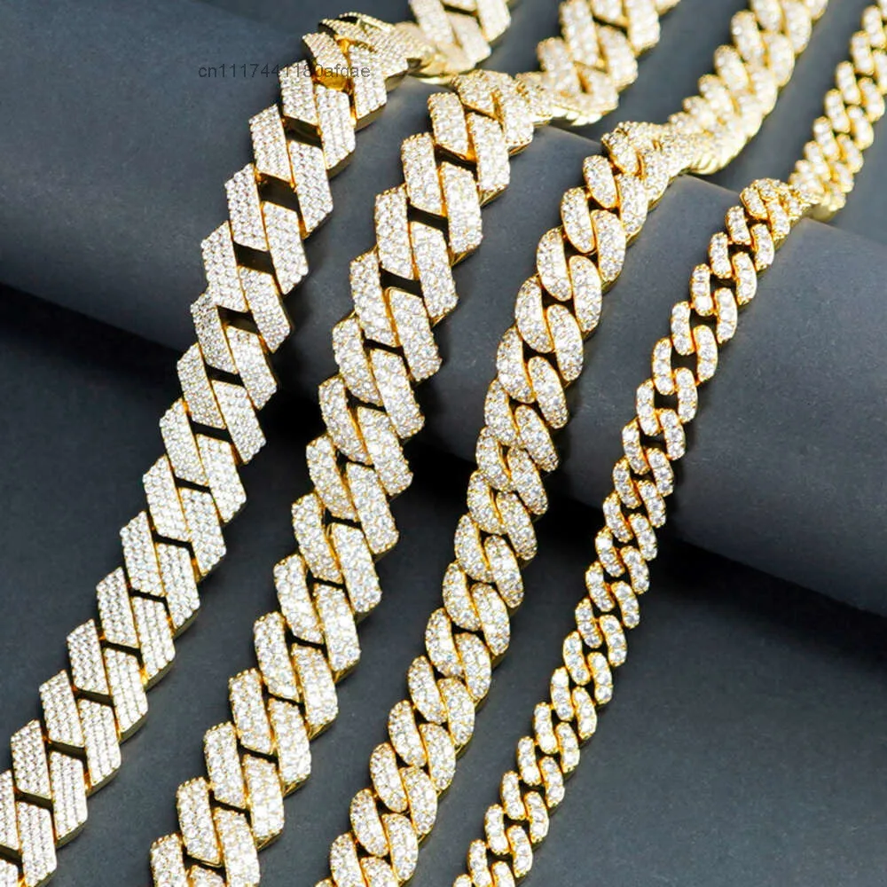 Customize Necklace Hip Hop Pass Tester Vvs Moissanite Iced Out Diamond Silver 925 Cuban Link Chain.