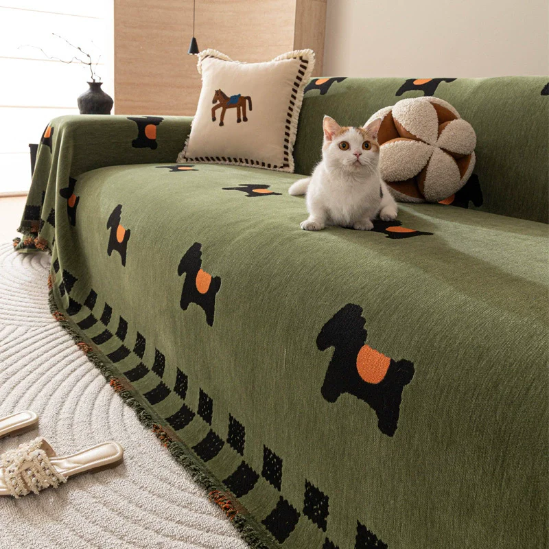High-End Universal Sofa Cover Fabric All-Season Anti-Slip Anti-Scratch Cat Blanket for Living Room Furniture Protection