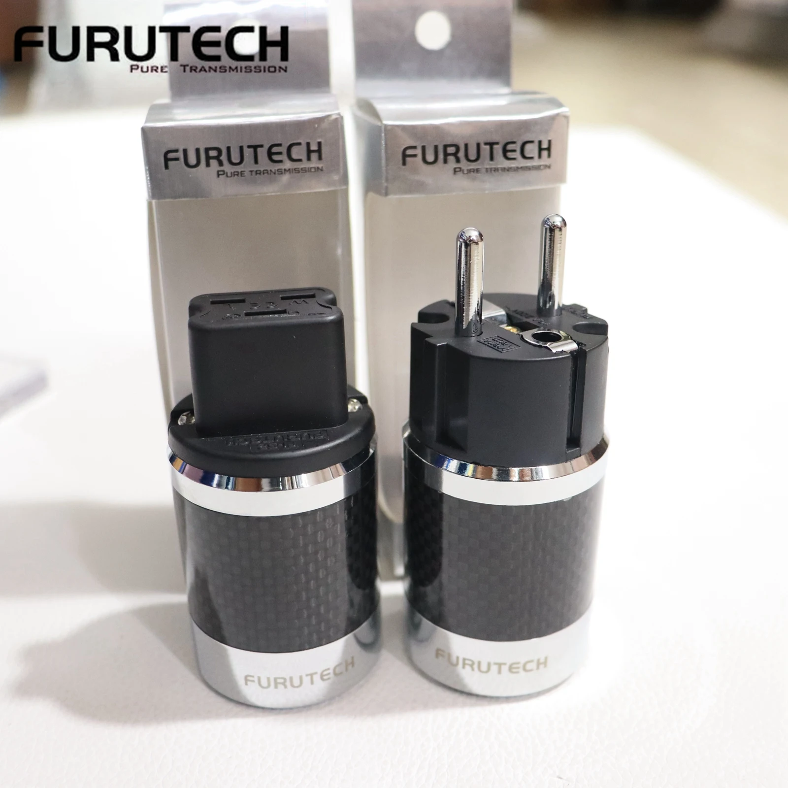 Furutech-Conector De Alimentação Genuine, Ródio Plug Banhado Para Cabo De Alimentação De 6-18mm, HiFi Fibra De Carbono, Iec, FI-52 R 20 Amp, C19