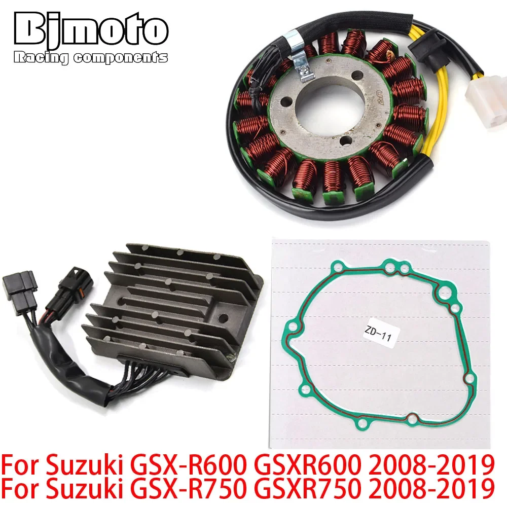 

GSXR600 GSXR750 2008-2019 Engine Stator Coil+Voltage Regulator rectifier For Suzuki GSX-R600 GSX-R750 GSX-R 600 750 with Gasket