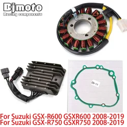 GSXR600 GSXR750 2008-2019 Engine Stator Coil+Voltage Regulator rectifier For Suzuki GSX-R600 GSX-R750 GSX-R 600 750 with Gasket