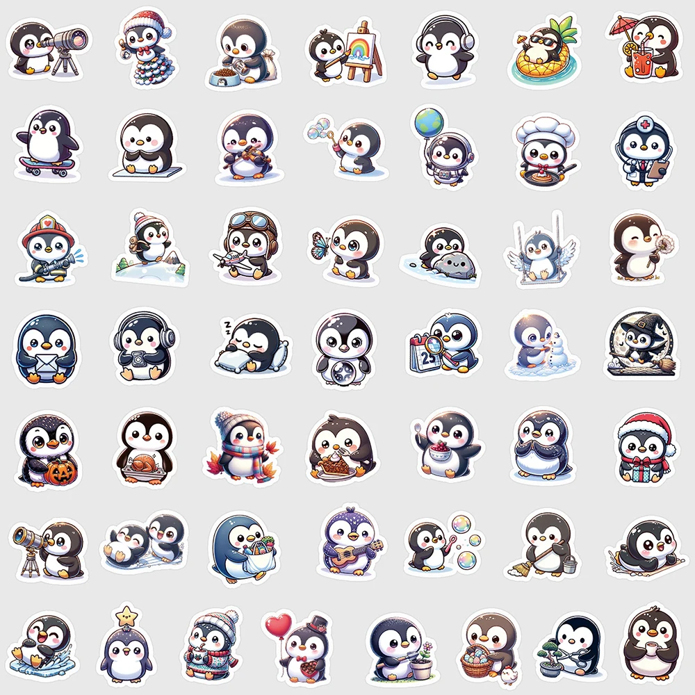 10/30/50PCS Funny Penguin Cute Cartoon Stickers Graffiti DIY Skateboard Notebook Phone Bike Fridge Kawaii Kids Sticker Toys Gift