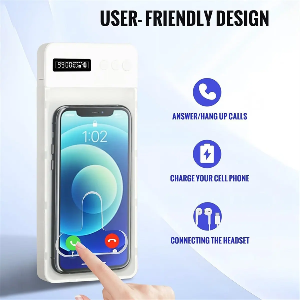 Caja de bloqueo de teléfono portátil con temporizador, casillero de teléfono con pantalla LCD para estudiantes universitarios, Fitness, TDAH, autocontrol, enfoque