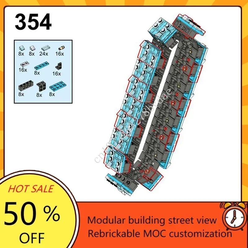 Bloques de construcción modulares de cascada de trabajo, MOC, creativo, vista de la calle, modelo de arquitectura, bricolaje, educación, ensamblaje, juguetes, regalos