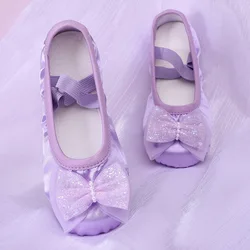 kids ballet shoes girl bow Women's dance shoes ballroom dancing shoes ladies Princess korean shoes woman ballerina shoes