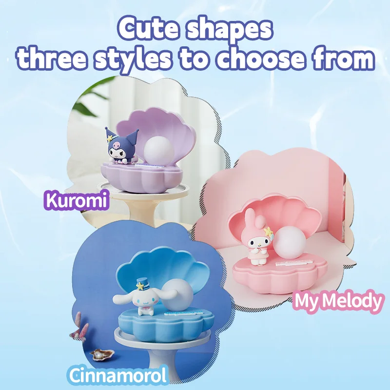 مينيسو سانريو كورومي سلسلة كنز المحيط ضوء الليل المحيط شل اللؤلؤ ضوء الليل ديكور غرفة نوم المنزل هدية قابلة للجمع