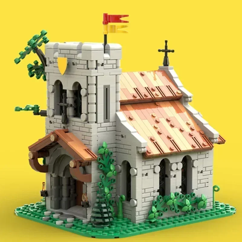 Bloques de construcción Moc, modelo de fortaleza militar, tecnología de iglesia de los caballeros del León, bloques modulares, regalo, juguetes de Navidad, conjuntos DIY de montaje