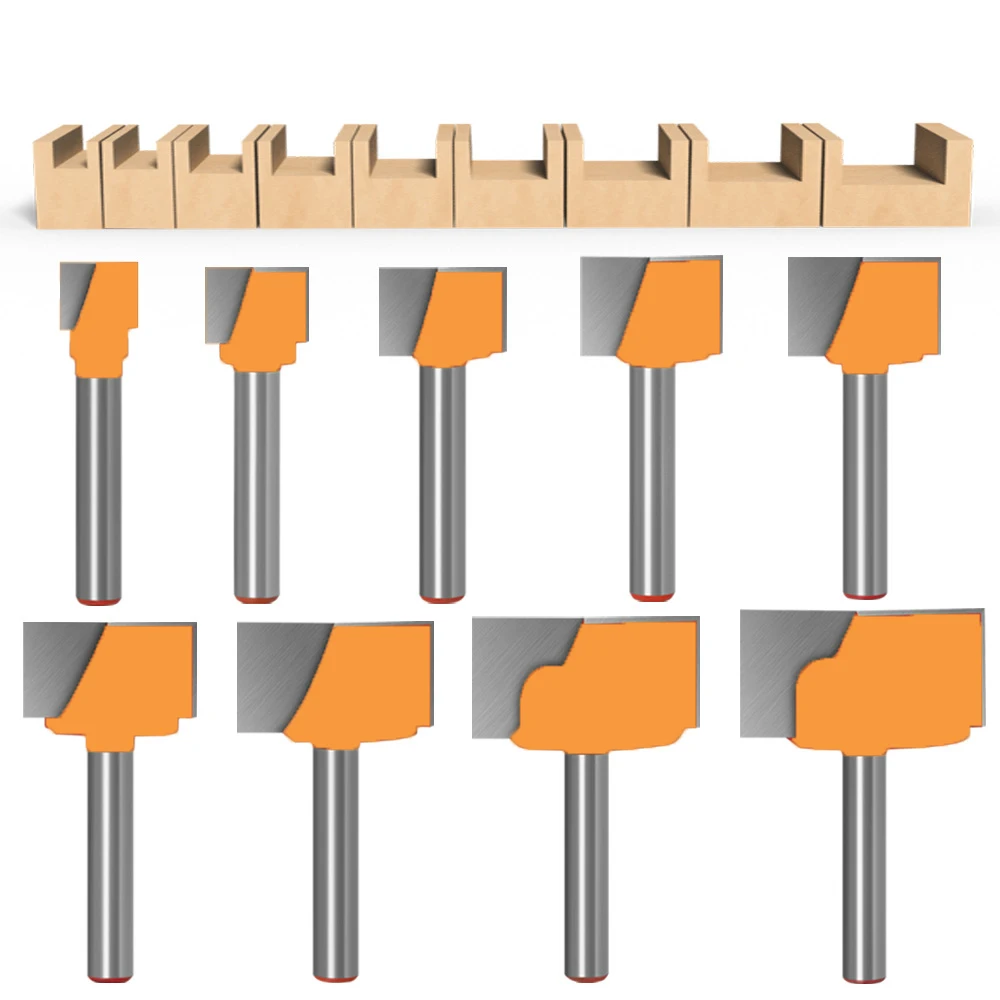 9PC/Set 6MM Shank Milling Cutter Wood Carving Carbide End Mill Tool 3D Woodworking Insert Router Bit Tungsten Cleaning Cutter