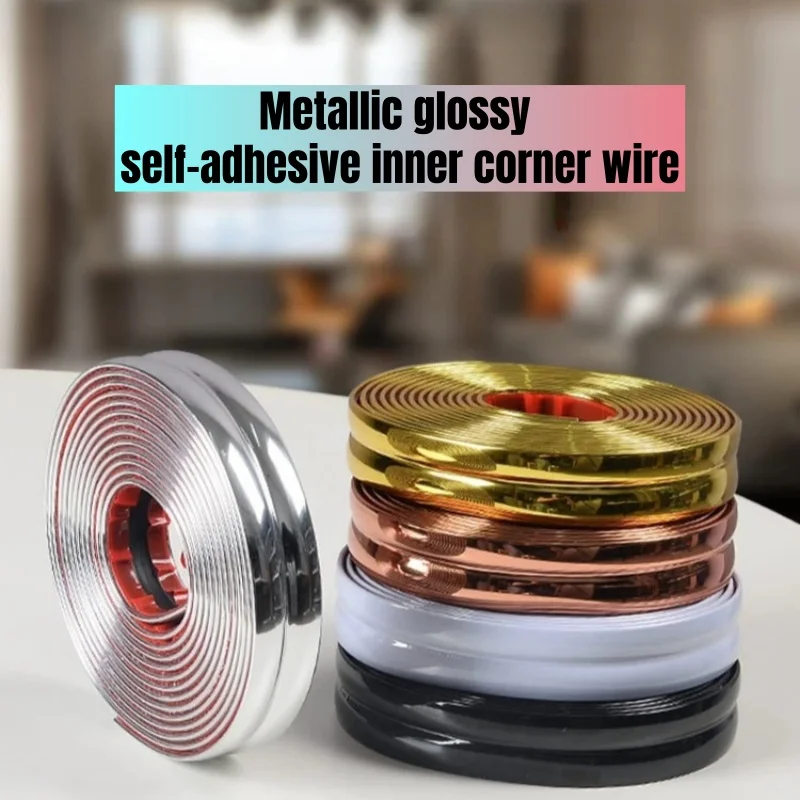 

Self-Adhesive Wall Corner Decor Wallpaper Strip Anti-collision Mirror Wall Sticker PVC Tape Internal External Corner Decor Strip