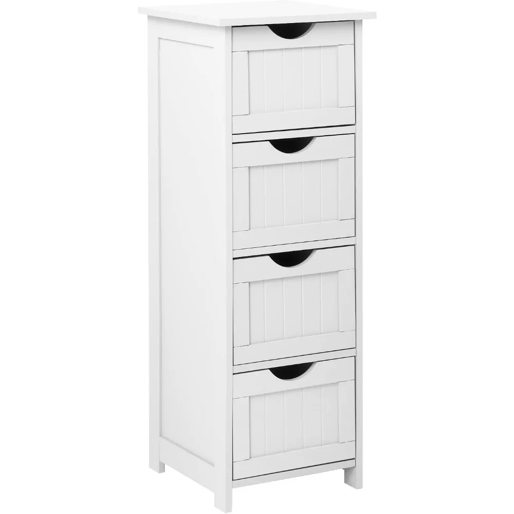 

Wooden Side Cabinet with 4 Drawers - Free Standing Storage for Bathroom, Bedroom, Living Room, Hallway - 11 13/16" x 11 13/16"