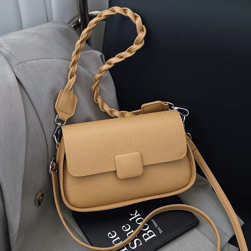 

New Fashionable Grained Leather Square Bag Women Flap Shoulder Crossbody Purse High-Quality Small Handbag Trendy Designer Bag