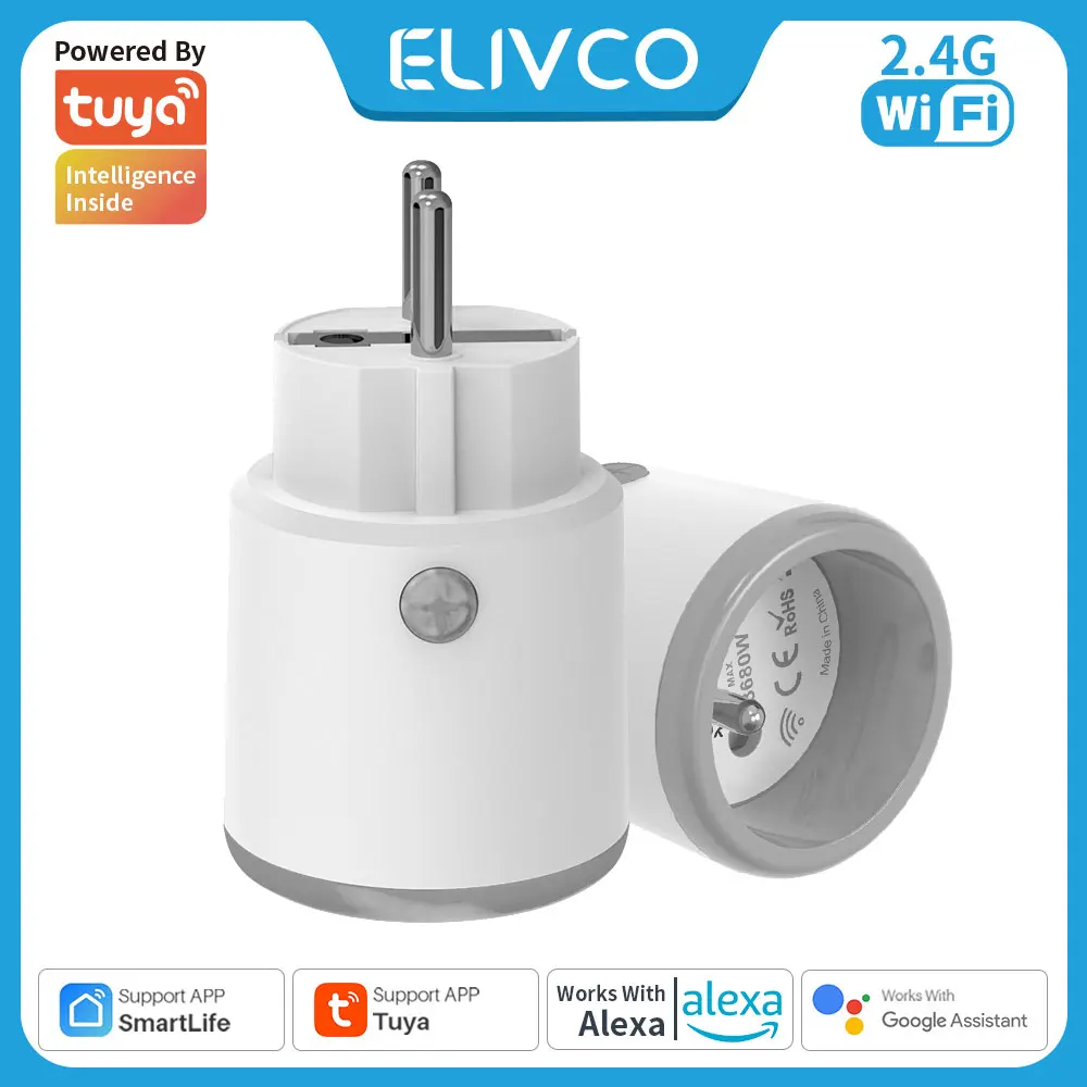 

Tuya WIFI Smart Plug 16A France Smart Socket Power Monitoring Timing APP Remote Control Support Alexa Google Home Voice Control